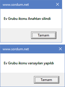 vbs ile ev grubu ikonunu silme