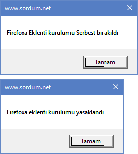 Vbs ile Firefox a eklenti kurulumunu yasaklama