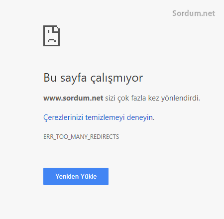 Sayfa çalışmıyor hatası