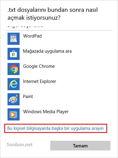 Başka bir uygulama arayın