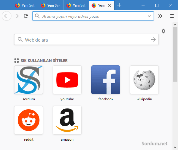 Firefox sekme rengini varsayılan yapalım