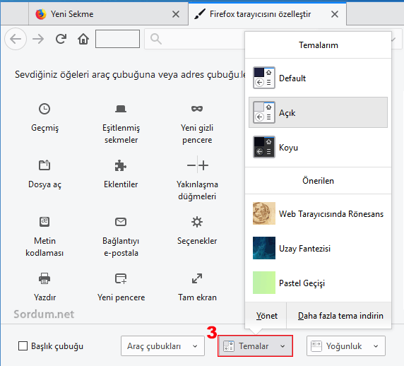 firefoxta tema değiştirmek