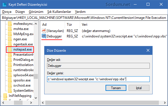 Notepad Plus debugger