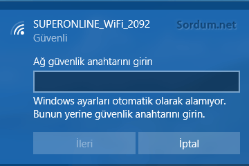 Ws anahtarı alınamıyor