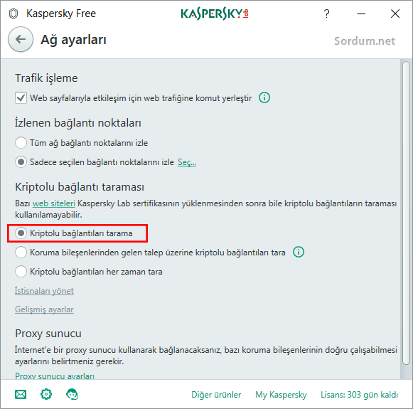 kaspersky kriptolu bağlantı