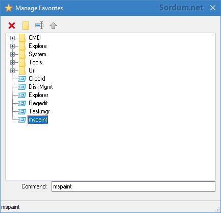 Run-command favori silme