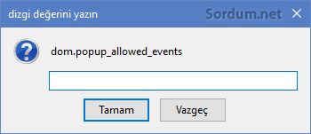 Dom popup değer silindi
