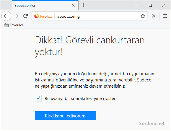 Firefox about config