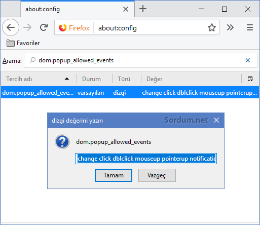 Firefox dom popup