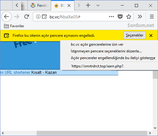 Firefox ta istenmeyen pencereleri engelleyelim