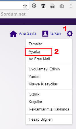 yahoo ayarlar