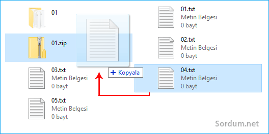Zip paketine srükle bırak ile dosya ilavesi Zip paketine srükle bırak ile dosya ilavesi