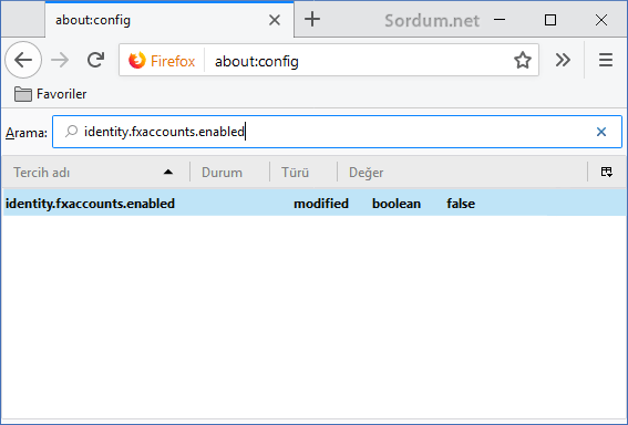 firefoxta senkronizasyonu devredışı bırakmak