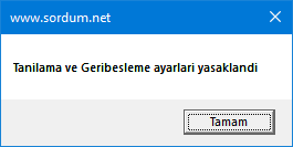Tanılama ve geribesleme kısıtlandı