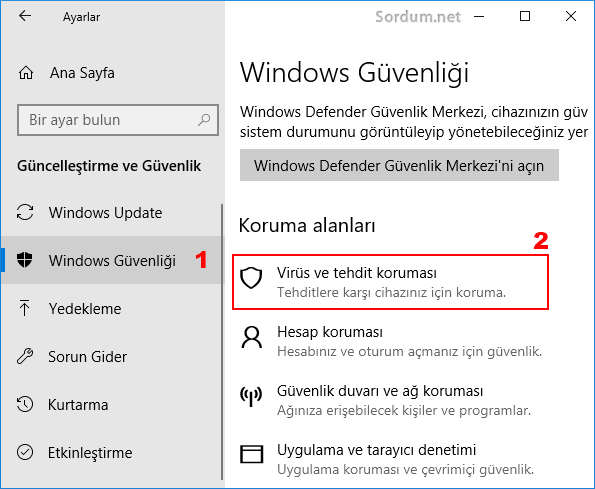 Virüs ve tehdit koruması