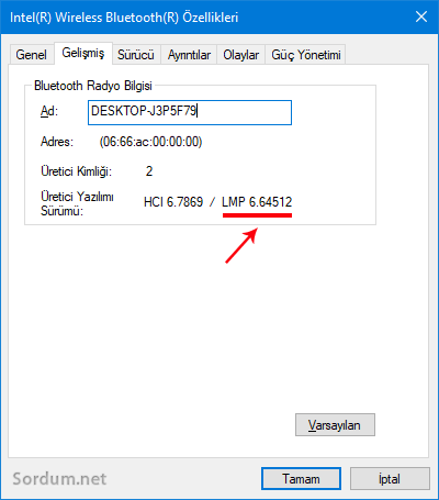 Bluetooth sürüm numarası