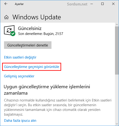 Güncelleştirme geçmişi