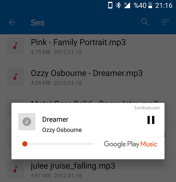 Android te müzik dinlemek