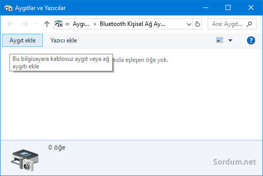 Aygıt ekle ekranı