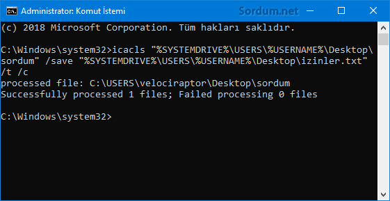 izinleri yedekleyen cmd komutu izinleri yedekleyen cmd komutu