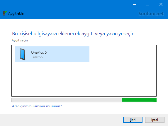 Yeni aygıt ekleyelim