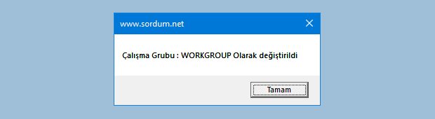 çalışma grup ismi vbs ile değişti