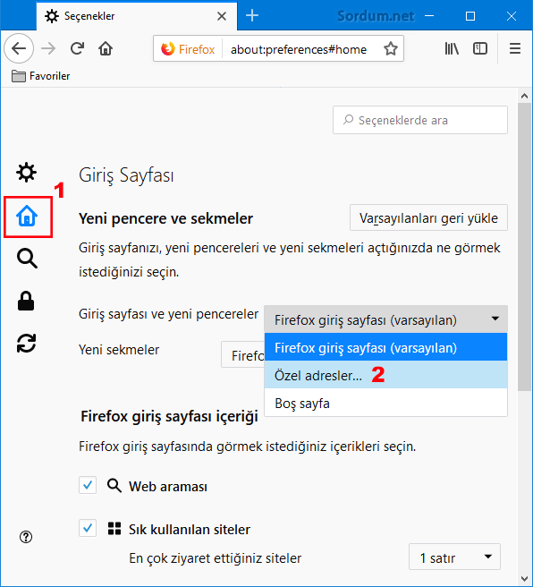 Firafox giriş sayfası Firafox giriş sayfası