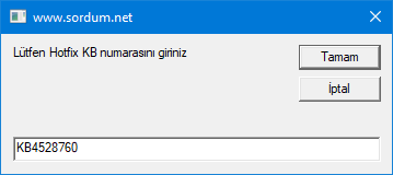 Son güncellemenin Kb numarası nedir