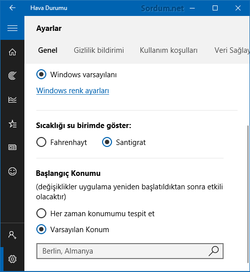 Msn hava durumu farklı konum