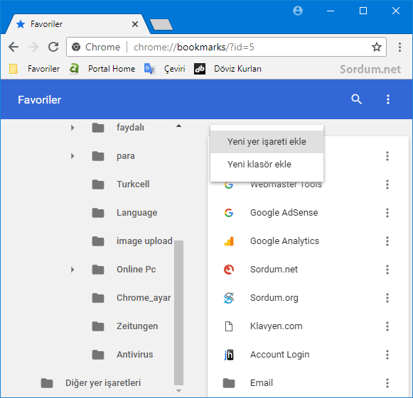 Chromede yeni yerişaretleri