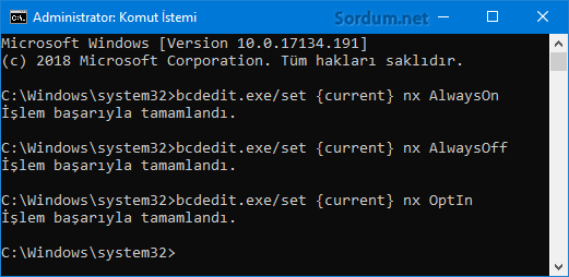 Veri yürütme engellemesini kapatalım