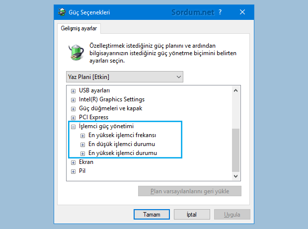 Sistem soğutma ilkesi yok