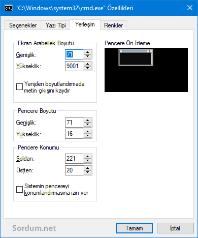 Cmd yerleşim