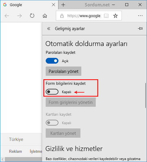 EDGE form bilgilerini doldur
