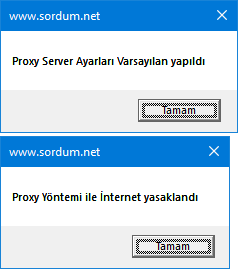 Vbs ile proxy sıfırlama