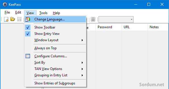 keePass dil değiştirme