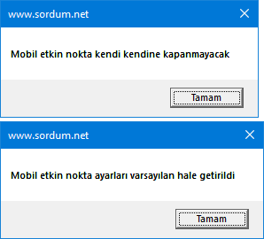 mobil hotspot kapanmasın