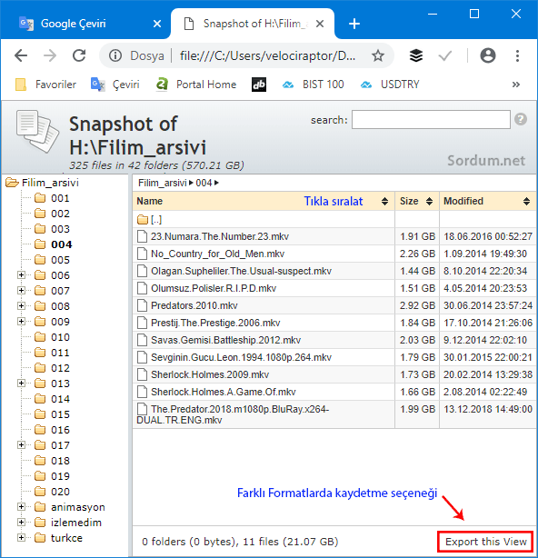 snap2html çıktısı