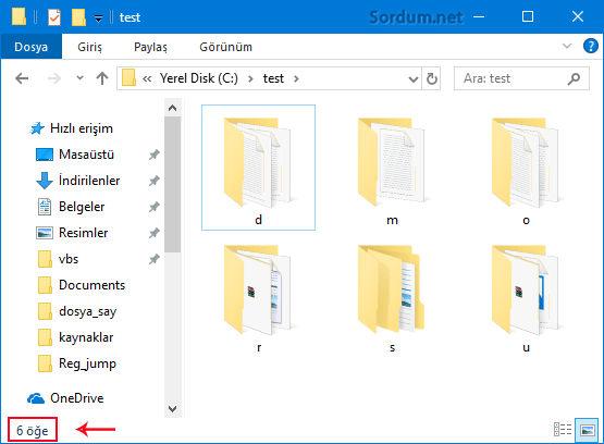 Klasör içindeki dosya sayısı Klasör içindeki dosya sayısı