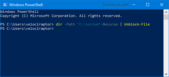  Powershell ile topluca engellemeyi kaldıralım