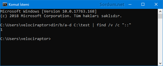 cmd ile sadece dosya sayısını buldurmak cmd ile sadece dosya sayısını buldurmak