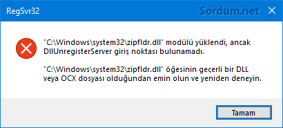 zipfldr.dll hatası