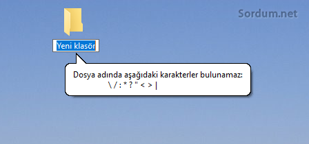 Klasör ismi kuralı