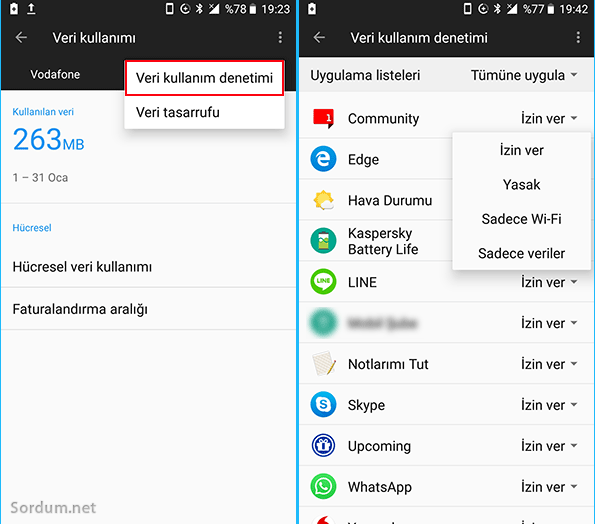Android uygulamaları ve veri tasarrufu