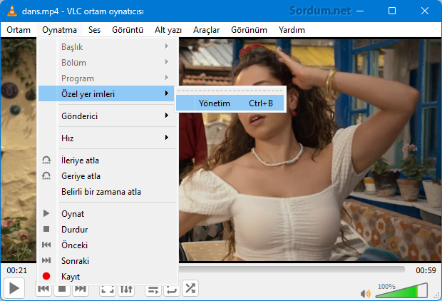 vlc özel yer imleri