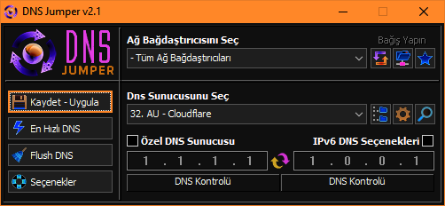 Siyah yazılım Dnsjumper