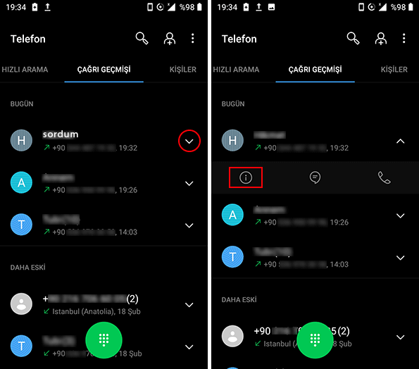 Tekbir çağrı kaydını silmek