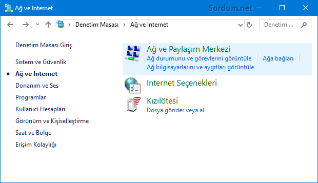 Ağ ve paylaşım merkezi