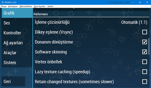 ppsspp de oyun ayarları ppsspp de oyun ayarları
