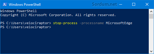 Powershell ile bir işlemi sonlandıralım